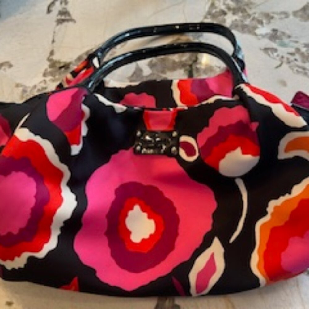 Kate Spade Classic Nylon Stevie Handbag – Vibrant Floral Print
